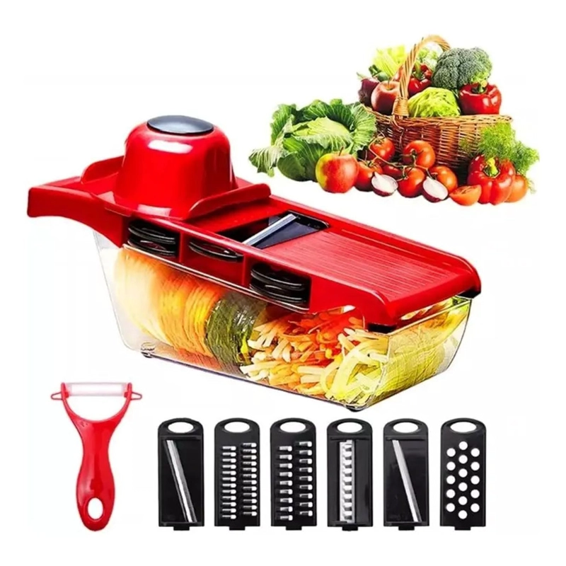 CORTADOR PICADOR VERDURAS 6 EN 1 MANDILONA RALLADOR COCINA - 1