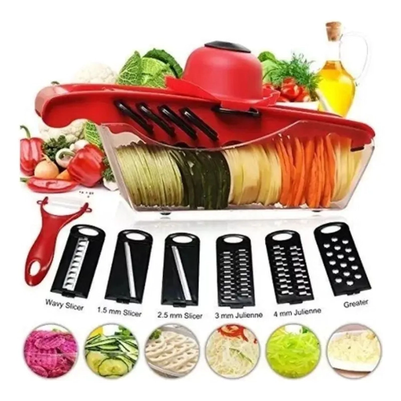 CORTADOR PICADOR VERDURAS 6 EN 1 MANDILONA RALLADOR COCINA - 4
