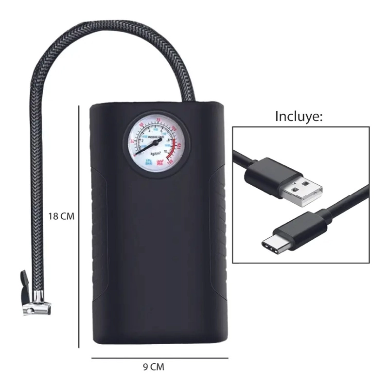COMPRESOR DE AIRE PORTATIL INFLADOR NEUMATICOS AUTO MOTO - 5