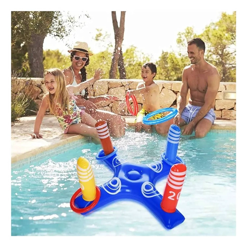 JUEGO INFLABLE LANZAMIENTO ANILLOS AROS PISCINA POOL24K - 3