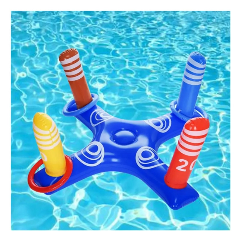 JUEGO INFLABLE LANZAMIENTO ANILLOS AROS PISCINA POOL24K - 4