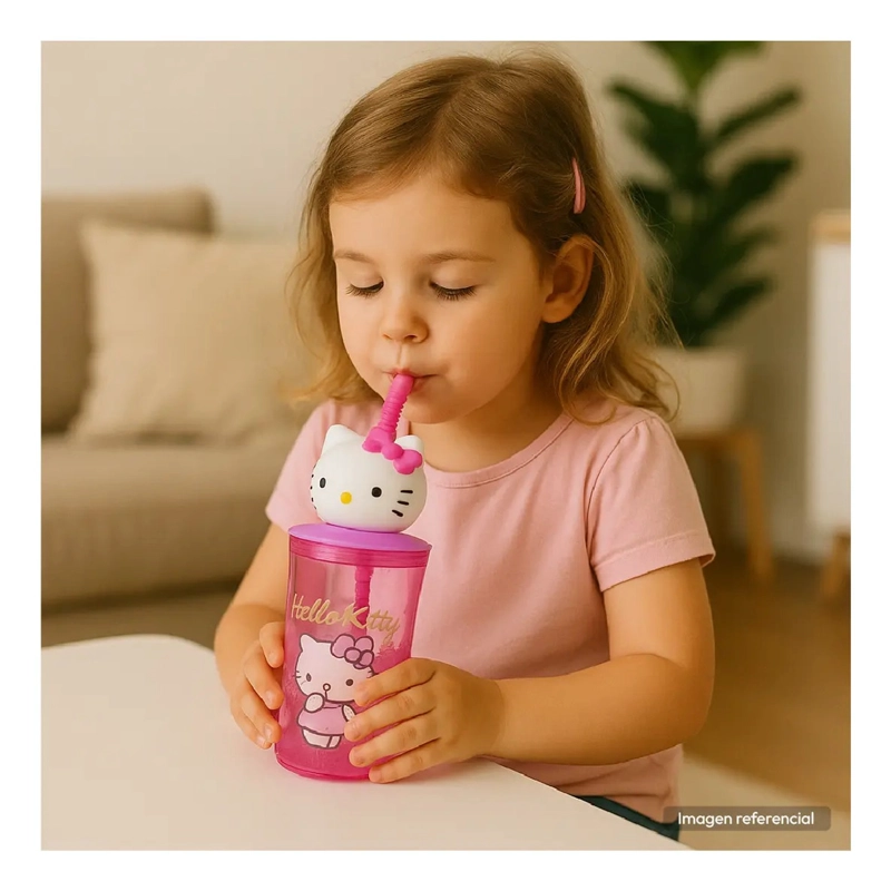 TOMATODO HELLO KITTY VASO 3D BPA FREE ORIGINAL NIÑAS - 4