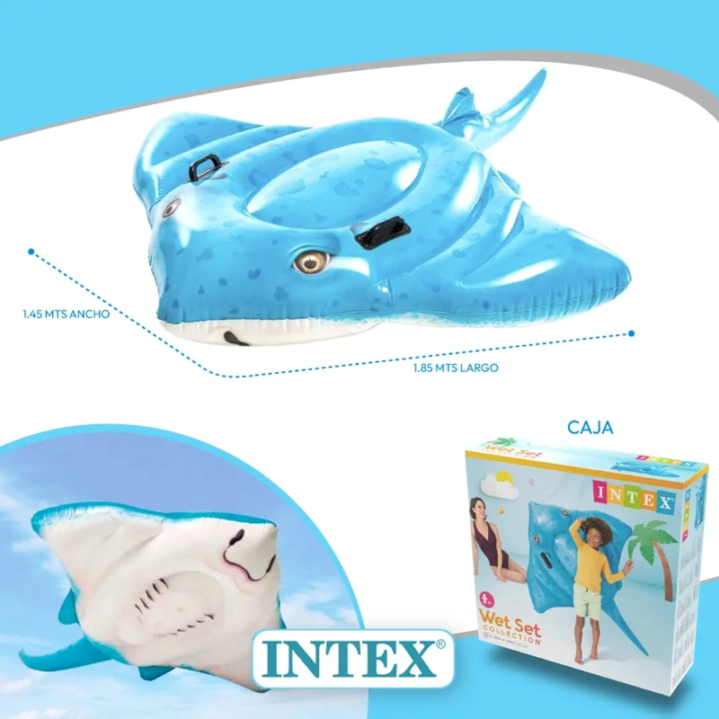 FLOTADOR INFLABLE MANTARRAYA 185CM INTEX 57576 - 3