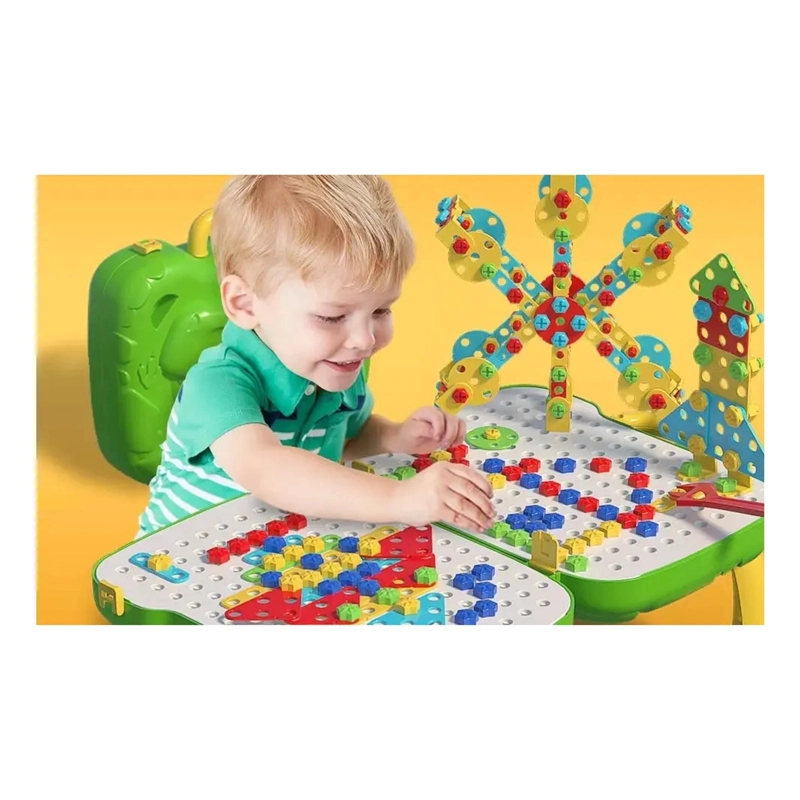 KIT CONSTRUCCION JUGUETE NIÑOS 450 PZS MALETIN TALADRO DINO - 2