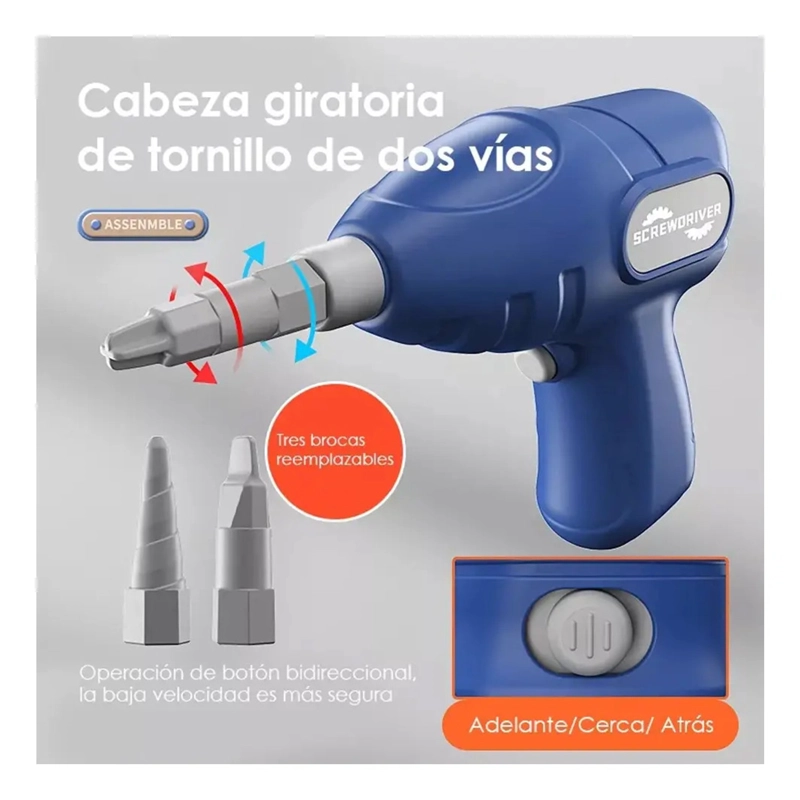 KIT CONSTRUCCION JUGUETE NIÑOS 450 PZS MALETIN TALADRO DINO - 3
