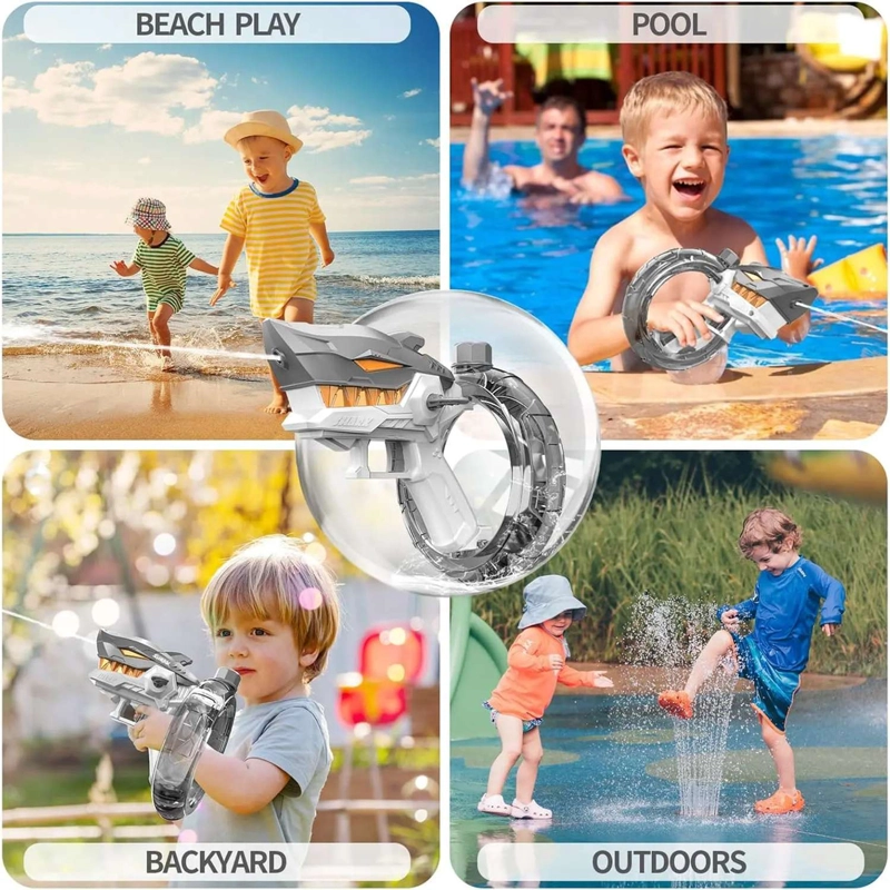 PISTOLA DE AGUA ELECTRICA SHARK RECARGABLE NIÑOS JUGUETE - 2