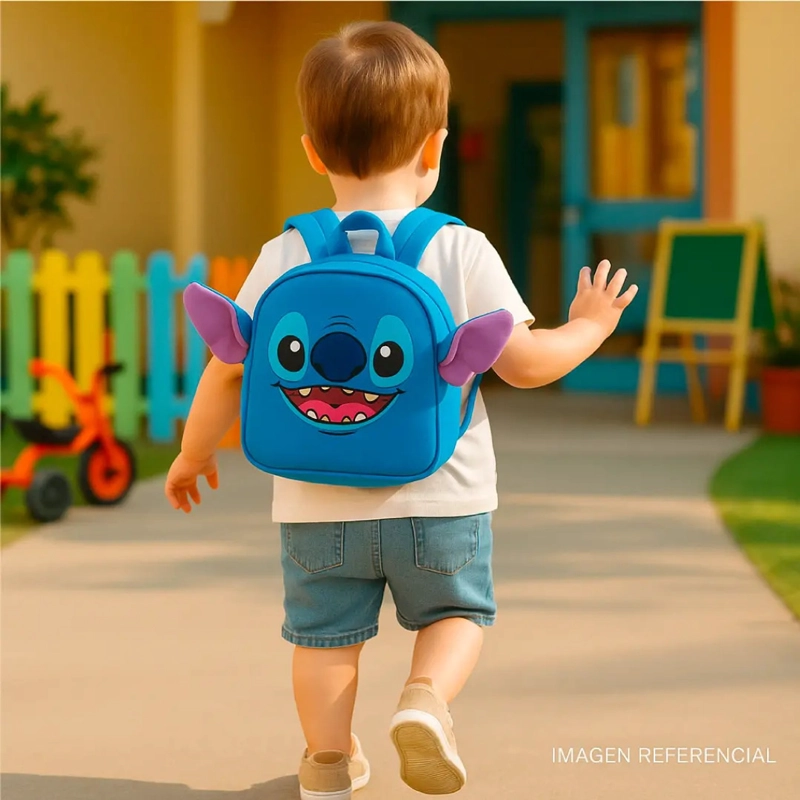 MOCHILA INFANTIL STITCH DISNEY CON CORREA SEGURIDAD NIÑOS - 4