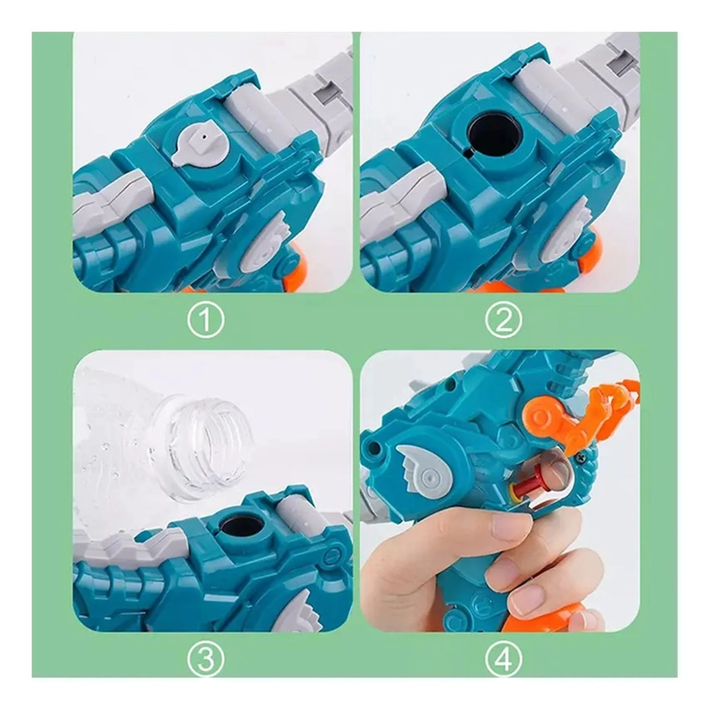 PISTOLA LANZA AGUA DINOSAURIO JUGUETE NIÑOS VERANO - 5