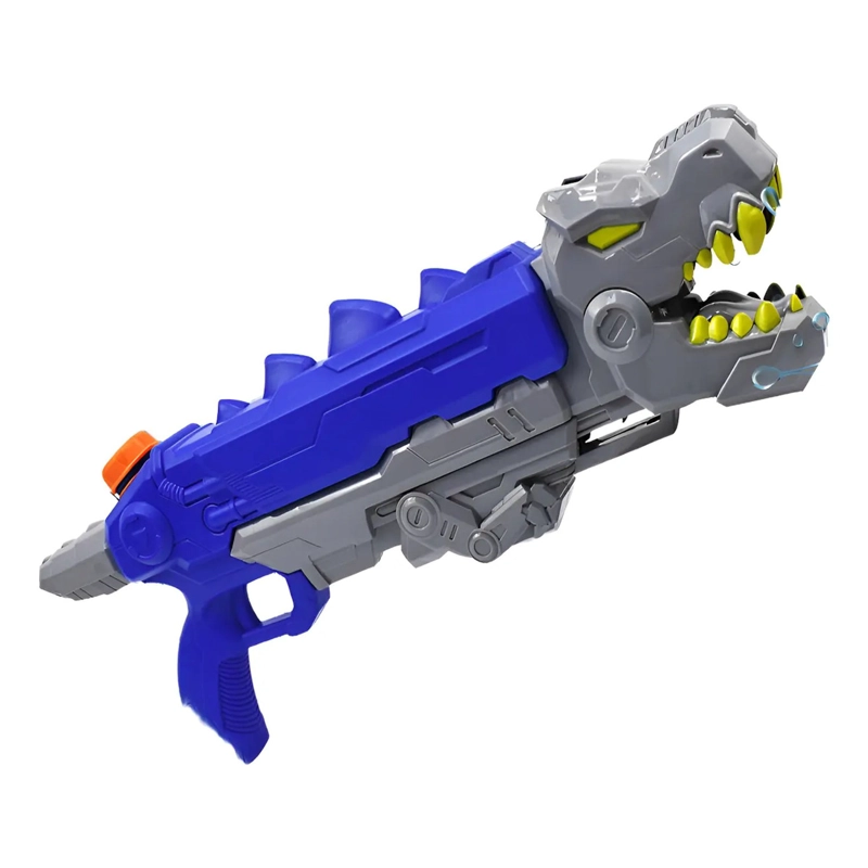 PISTOLA LANZA AGUA DINOSAURIO REX AZUL JUGUETE VERANO - 1