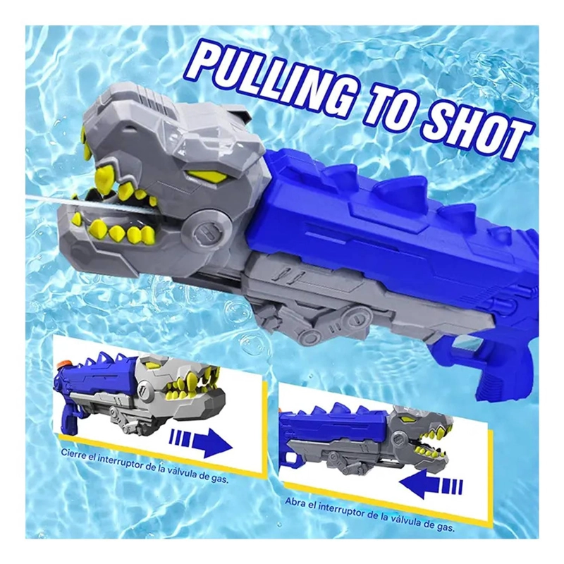 PISTOLA LANZA AGUA DINOSAURIO REX AZUL JUGUETE VERANO - 8