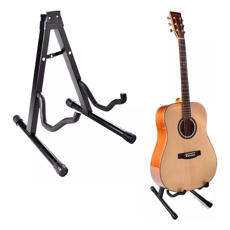 ATRIL DE PISO GUITARRA BAJO UKELELE SOPORTE DE PIE NEGRO - 1