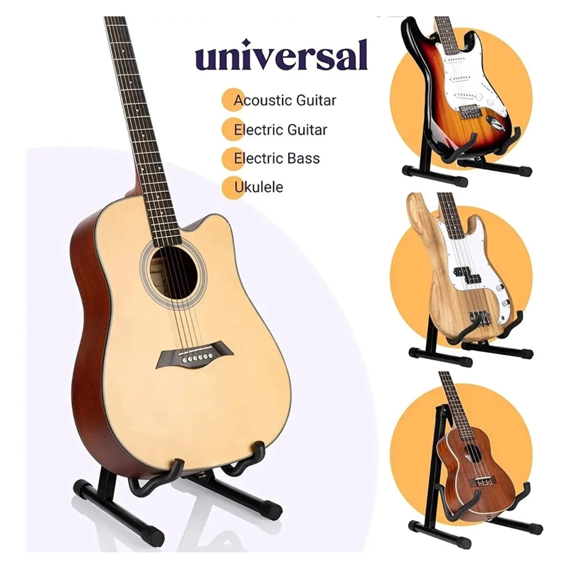 ATRIL DE PISO GUITARRA BAJO UKELELE SOPORTE DE PIE NEGRO - 2