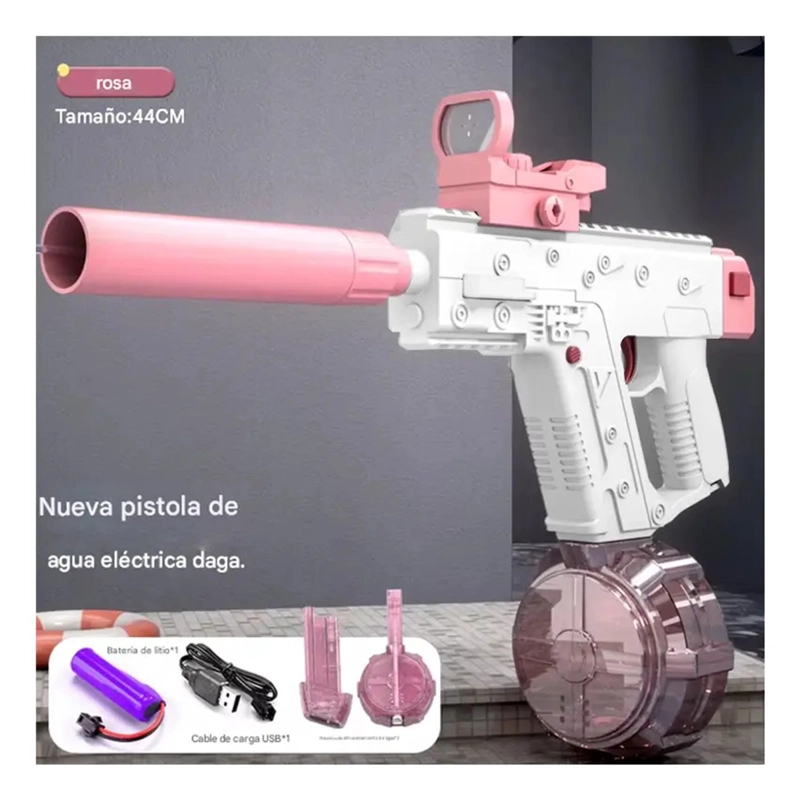 PISTOLA AGUA ELE CTRICA UZI NIÑOS RECARGABLE JUGUETE VERANO - 2