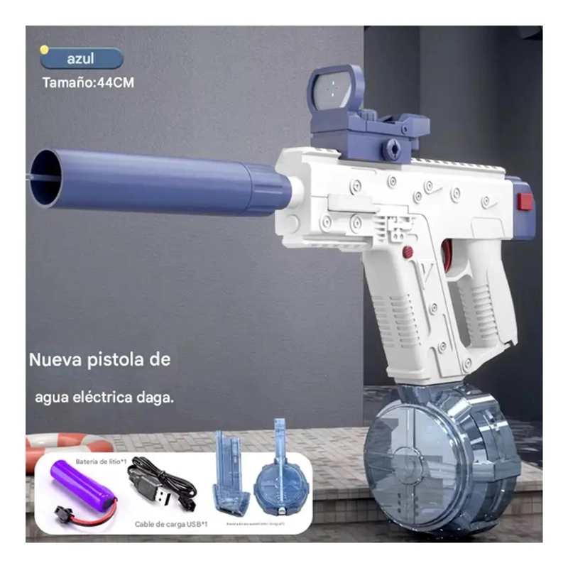 PISTOLA AGUA ELE CTRICA UZI NIÑOS RECARGABLE JUGUETE VERANO - 4