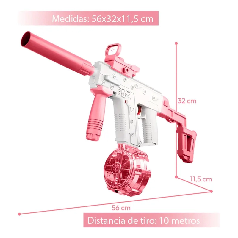 PISTOLA AGUA ELE CTRICA UZI NIÑOS RECARGABLE JUGUETE VERANO - 4