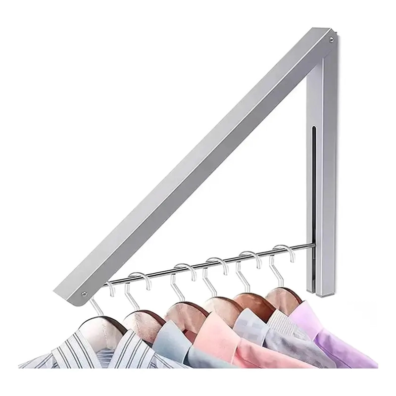 TENDEDERO DE ROPA PLEGABLE PARED COLGADOR AJUSTABLE ALUMINIO - 1