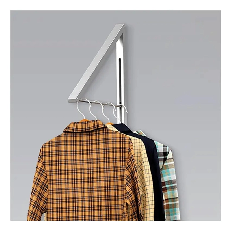 TENDEDERO DE ROPA PLEGABLE PARED COLGADOR AJUSTABLE ALUMINIO - 2