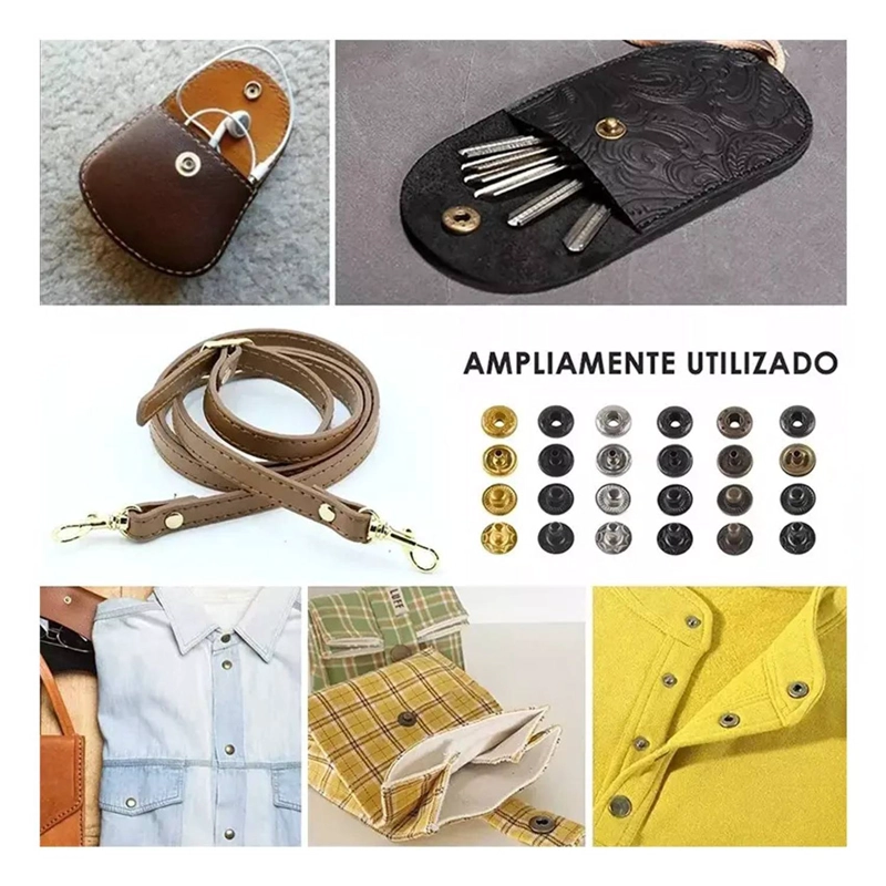 SET BROCHES METALICOS DE PRESION 6 COLORES 132 PCS PARA ROPA - 6