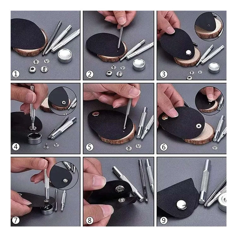SET BROCHES METALICOS DE PRESION 6 COLORES 132 PCS PARA ROPA - 7