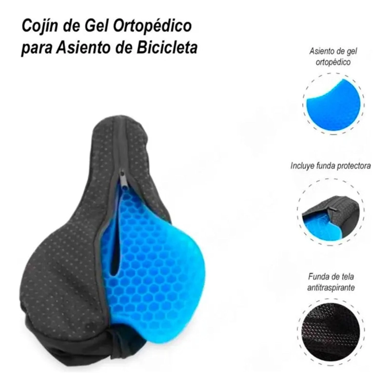 FUNDA ASIENTO SILLIN COBERTOR COJIN GEL ACOLCHADO BICICLETA - 4
