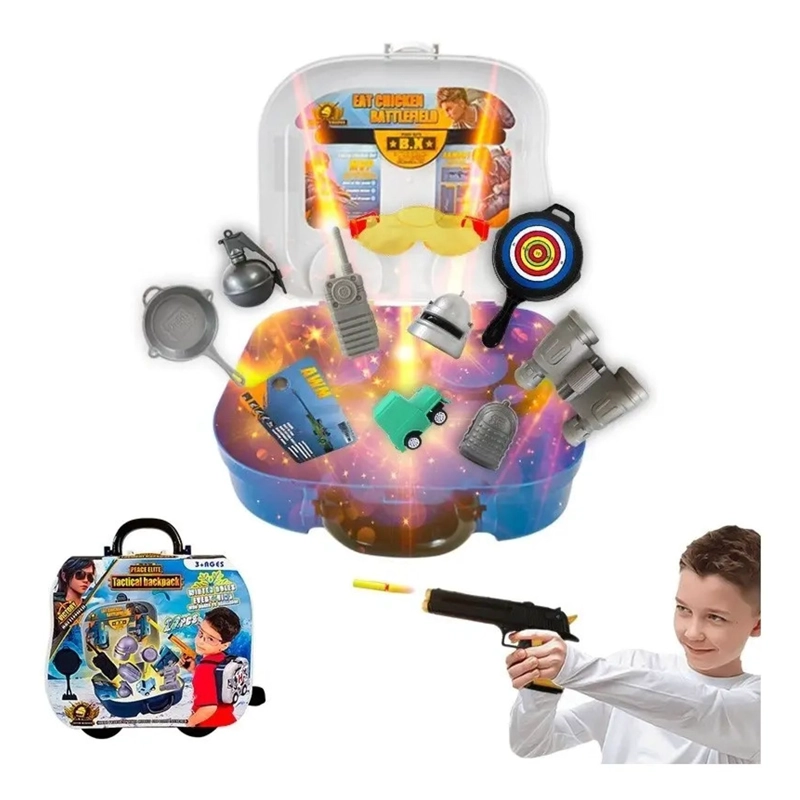 MALETA DE JUEGOS ONLINE PUBG FREE FIRE 22PCS MOCHILA JUGUETE - 3