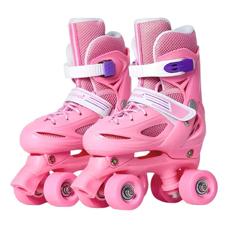 PATINES 4 RUEDAS AJUSTABLE ARTISTICOS PARA NIÑAS ROSADO - 1