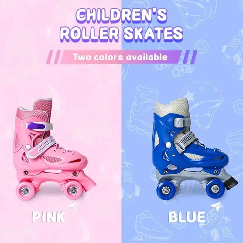 PATINES 4 RUEDAS AJUSTABLE ARTISTICOS PARA NIÑAS ROSADO - 4
