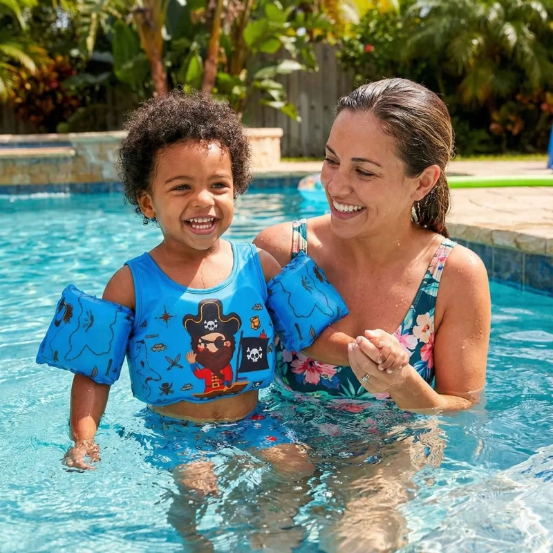 CHALECO FLOTADOR PIRATA NIÑOS 4 A 8 AÑOS PISCINA VERANO - 3
