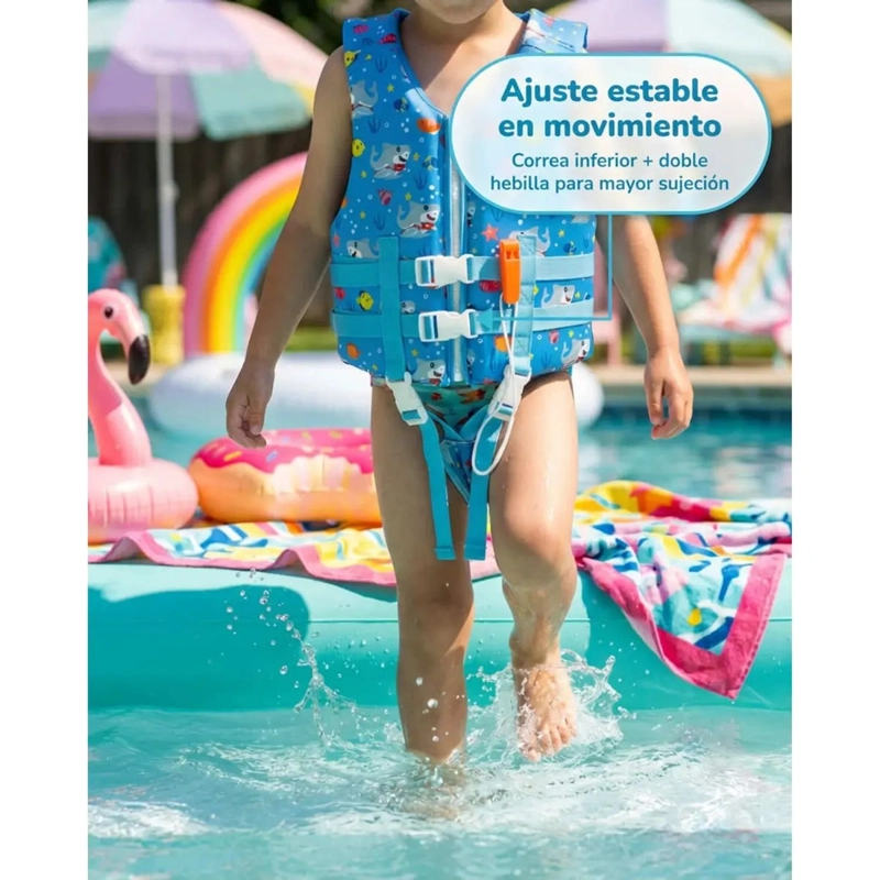 CHALECO SALVAVIDAS INFANTIL AJUSTABLE TIBURON - 6