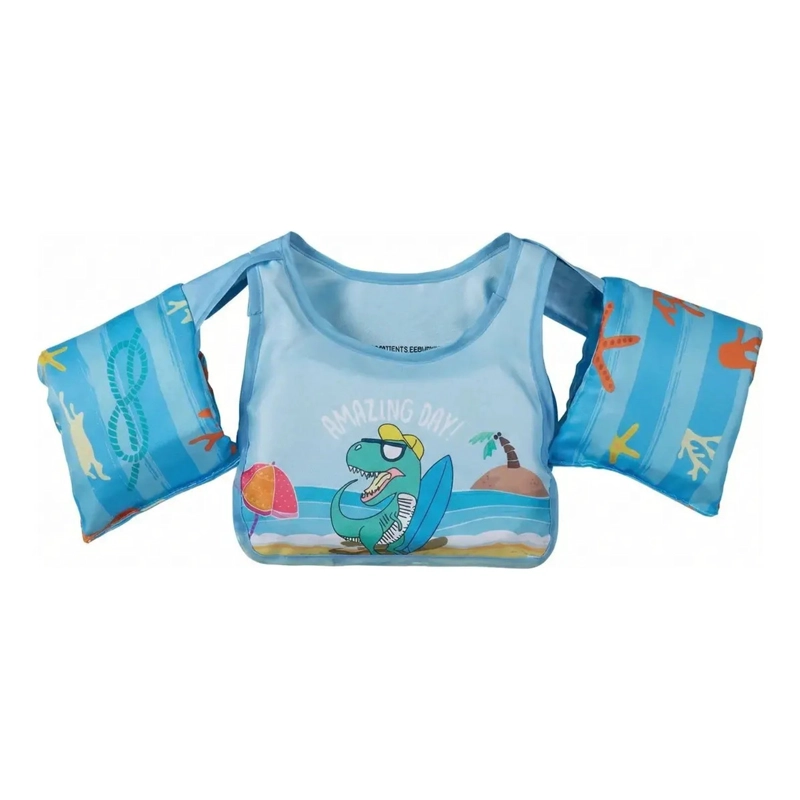 CHALECO FLOTADOR DINOSAURIO NIÑOS 4 A 8 AÑOS PISCINA VERANO - 1