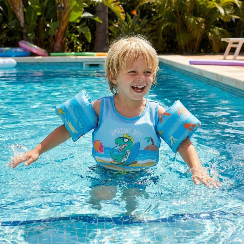 CHALECO FLOTADOR DINOSAURIO NIÑOS 4 A 8 AÑOS PISCINA VERANO - 2