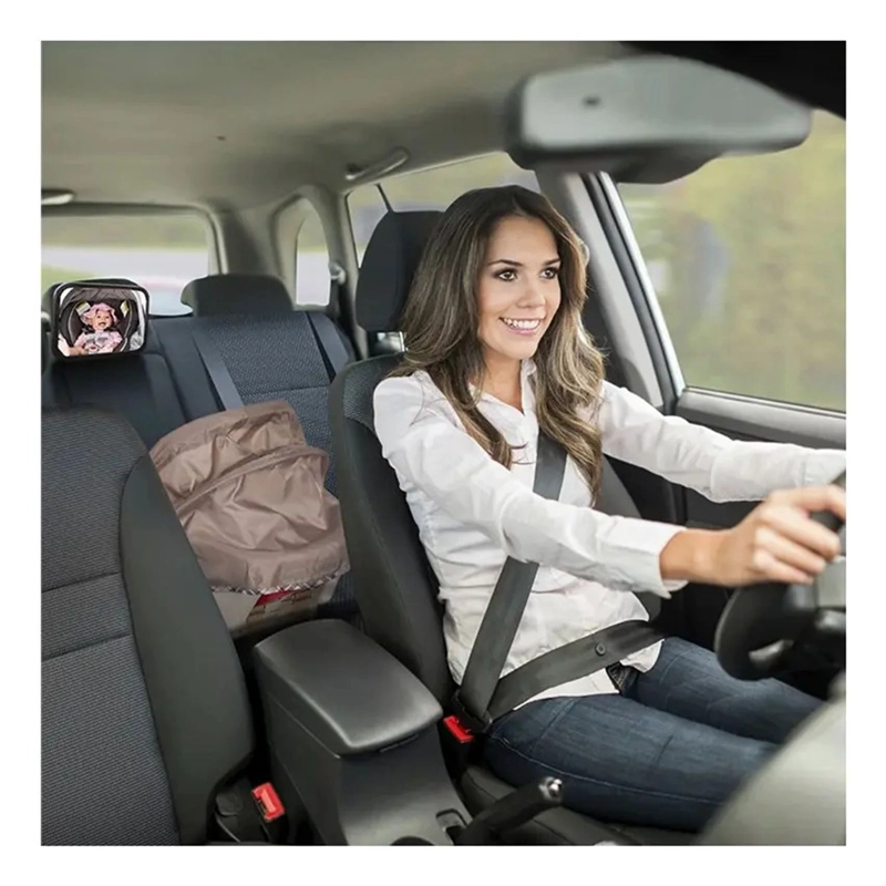 ESPEJO RETROVISOR XL AJUSTABLE DE AUTO BEBE  NIÑOS SEGURIDAD - 2