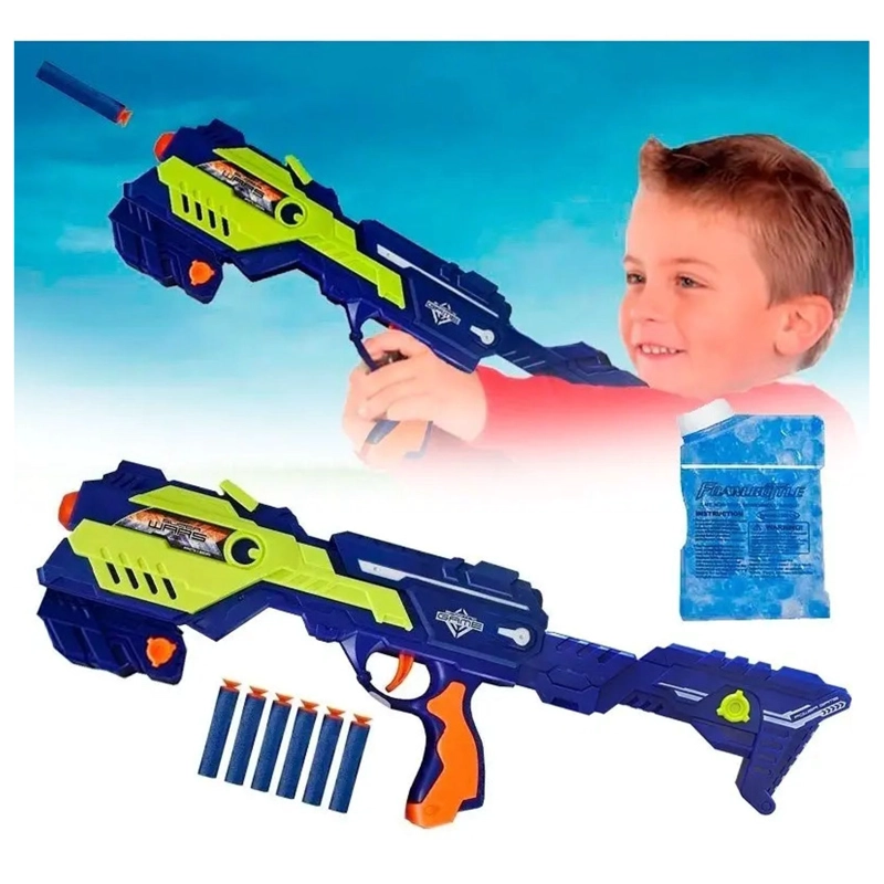 PISTOLA METRALLETA LANZ JUGUETES POR EDAD Y BOLITAS HIDROGEL JUGUETE - 2