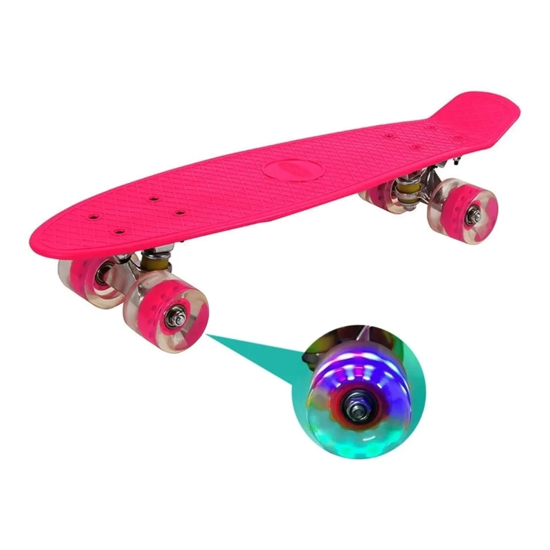 SKATE PENNY PATINETA ROSADO RUEDAS LED NIÑOS / LHUA STORE - 2