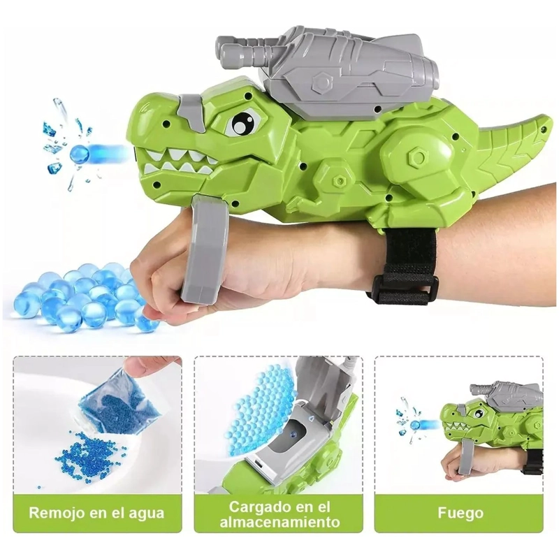 PISTOLA LANZADOR DE BOLAS HIDROGEL DINOSAURIO ELE CTRICO TOYS - 3
