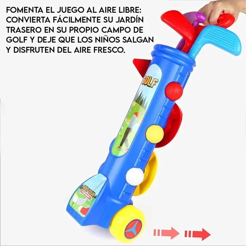 SET DE GOLF PARA NIÑOS CON CARRO Y ACCESORIOS JUGUETE - 4