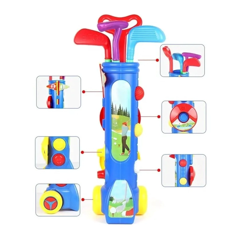 SET DE GOLF PARA NIÑOS CON CARRO Y ACCESORIOS JUGUETE - 7