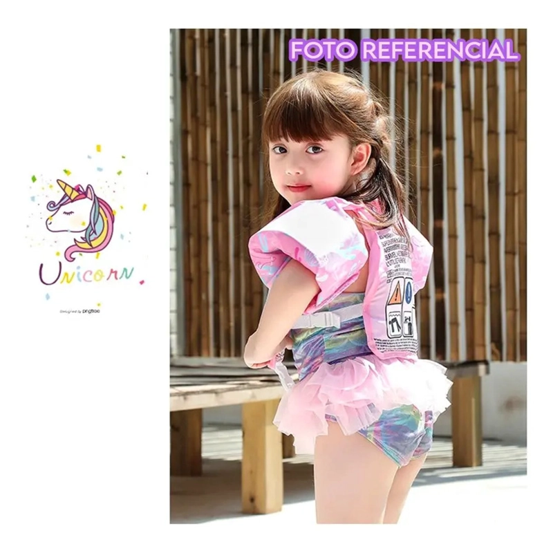 CHALECO FLOTADOR UNICORNIO NIÑAS 4 A 8 AÑOS PISCINA PLAYA - 4