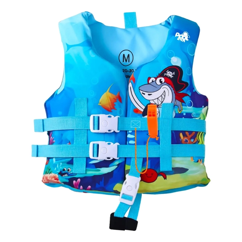 CHALECO FLOTADOR NIÑOS TIBURON NATACION SEGURIDAD PISCINA - 1