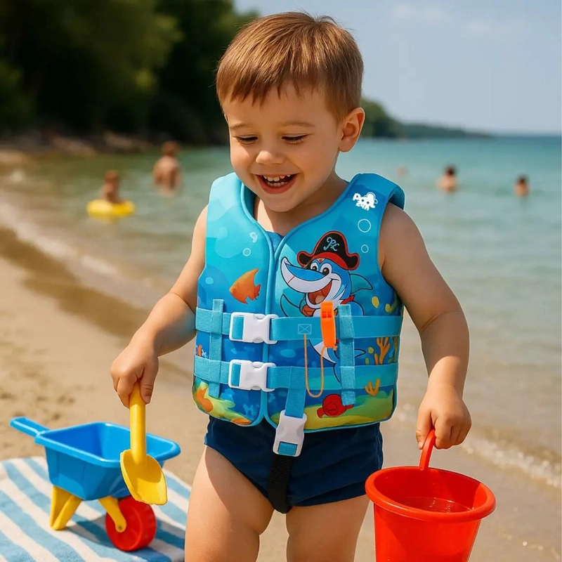 CHALECO FLOTADOR NIÑOS TIBURON NATACION SEGURIDAD PISCINA - 7