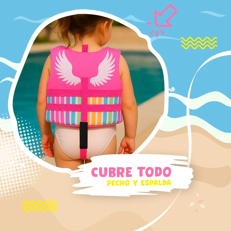 CHALECO FLOTADOR NIÑAS UNICORNIO NATACION SEGURIDAD PISCINA - 6