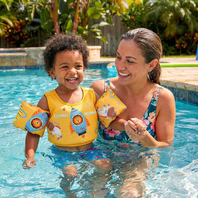 CHALECO FLOTADOR COHETE LEON NIÑOS 4 A 8 AÑOS PISCINA VERANO - 3