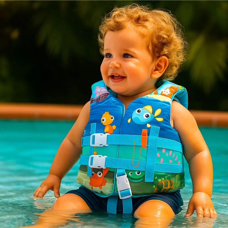 CHALECO FLOTADOR NIÑOS ANIMALES MARINOS NATACION PISCINA - 7