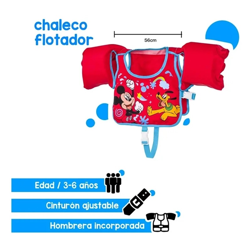 CHALECO FLOTADOR MICKEY MOUSE 3-6 AÑOS BESTWAY 9101C - 4