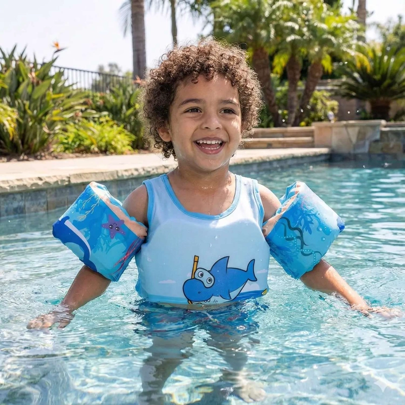 CHALECO FLOTADOR TIBURON NIÑOS 4 A 8 AÑOS PLAYA VERANO - 2