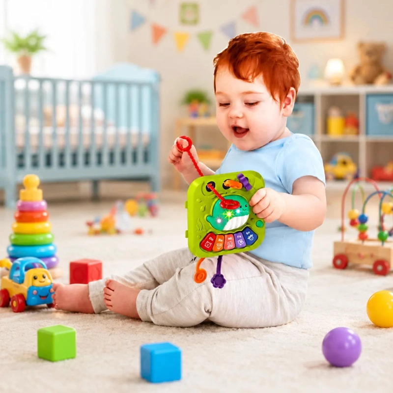 JUGUETE CUBO DIDACTICO MUSICAL 7EN1 MONTESORI EDUCATIVO BEBE - 2