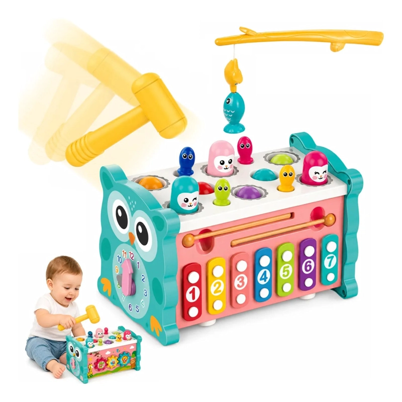 JUGUETE DIDACTICO 8 EN 1 EDUCATIVO BEBES NIÑOS MONTESSORI CELESTE - 1