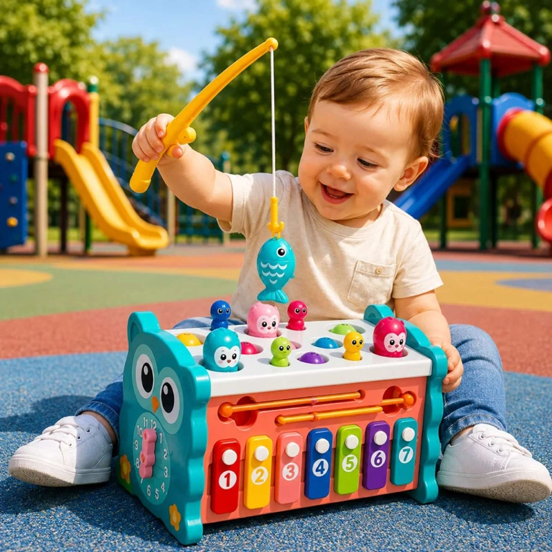 JUGUETE DIDACTICO 8 EN 1 EDUCATIVO BEBES NIÑOS MONTESSORI CELESTE - 2