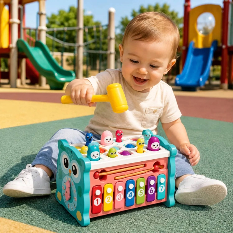 JUGUETE DIDACTICO 8 EN 1 EDUCATIVO BEBES NIÑOS MONTESSORI CELESTE - 3