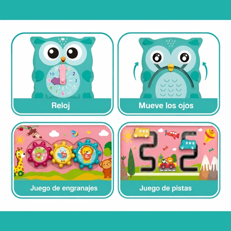 JUGUETE DIDACTICO 8 EN 1 EDUCATIVO BEBES NIÑOS MONTESSORI CELESTE - 4